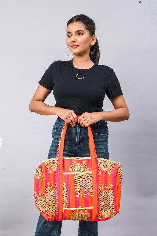 Women Shopping Bag, Cotton Quilted Tote Bag, Indian Handmade Bag, Party Bag, Large Market Bag, Shoulder Bag, Beach Bag, Eco Friendly Tote - 6