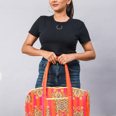 Women Shopping Bag, Cotton Quilted Tote Bag, Indian Handmade Bag, Party Bag, Large Market Bag, Shoulder Bag, Beach Bag, Eco Friendly Tote - 6