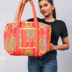 Women Shopping Bag, Cotton Quilted Tote Bag, Indian Handmade Bag, Party Bag, Large Market Bag, Shoulder Bag, Beach Bag, Eco Friendly Tote - 6