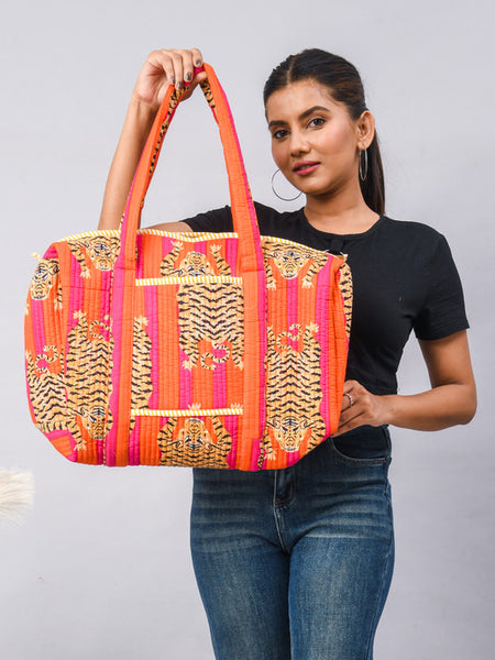 Women Shopping Bag, Cotton Quilted Tote Bag, Indian Handmade Bag, Party Bag, Large Market Bag, Shoulder Bag, Beach Bag, Eco Friendly Tote - 6