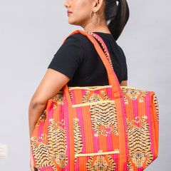 Women Shopping Bag, Cotton Quilted Tote Bag, Indian Handmade Bag, Party Bag, Large Market Bag, Shoulder Bag, Beach Bag, Eco Friendly Tote - 6