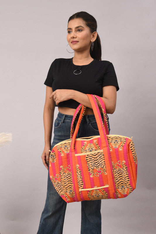 Women Shopping Bag, Cotton Quilted Tote Bag, Indian Handmade Bag, Party Bag, Large Market Bag, Shoulder Bag, Beach Bag, Eco Friendly Tote - 6