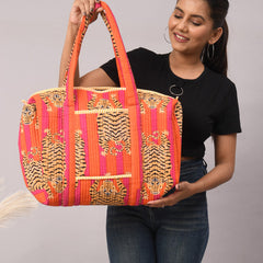 Women Shopping Bag, Cotton Quilted Tote Bag, Indian Handmade Bag, Party Bag, Large Market Bag, Shoulder Bag, Beach Bag, Eco Friendly Tote - 6