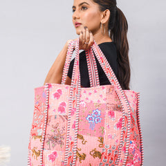 Women Shopping Bag, Cotton Quilted Tote Bag, Indian Handmade Bag, Party Bag, Large Market Bag, Shoulder Bag, Beach Bag, Eco Friendly Tote