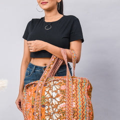 Jaipuri flower Print Tote Bag Indian Cotton Quilted Tote Bag Shopping Carry Bag Hand Bag Shoulder Market Daily Use Tote Bag