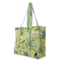 Jaipuri Tiger Print Tote Bag Indian Cotton Quilted Tote Bag Shopping Carry Bag Hand Bag Shoulder Market Daily Use Tote Bag - 1
