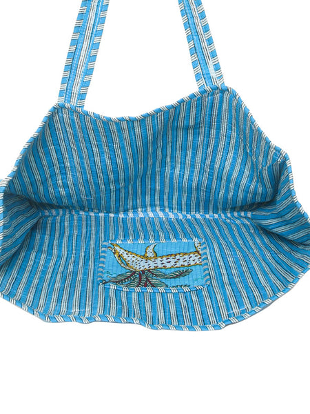 Jaipuri tiger Print Tote Bag Indian Cotton Quilted Tote Bag Shopping Carry Bag Hand Bag Shoulder Market Daily Use Tote Bag - 2