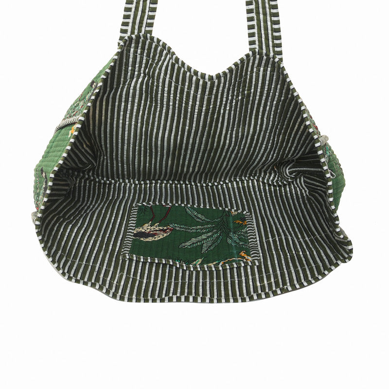 Women Shopping Bag, Cotton Quilted Tote Bag, Indian Handmade Bag, Party Bag, Large Market Bag, Shoulder Bag, Beach Bag, Eco Friendly Tote - 4