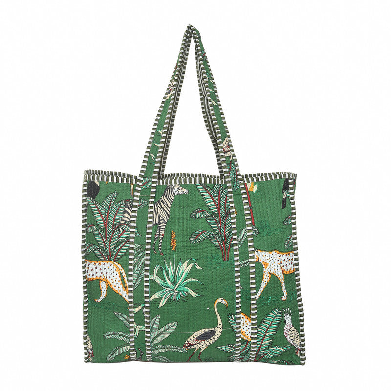 Women Shopping Bag, Cotton Quilted Tote Bag, Indian Handmade Bag, Party Bag, Large Market Bag, Shoulder Bag, Beach Bag, Eco Friendly Tote - 4