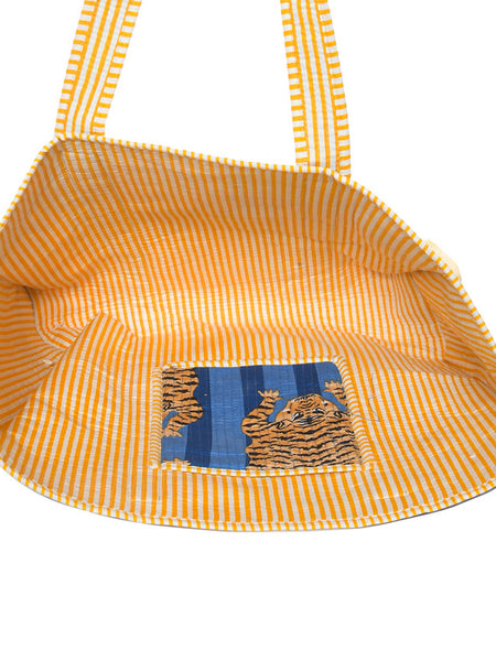 Jaipuri Tiger Print blue Tote Bag Indian Cotton Quilted Tote Bag Shopping Carry Bag Hand Bag Shoulder Market Daily Use Tote Bag