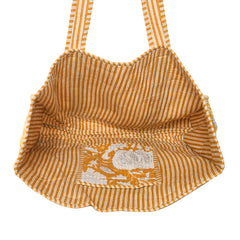 Jaipuri flower Print yellow Tote Bag Indian Cotton Quilted Tote Bag Shopping Carry Bag Hand Bag Shoulder Market Daily Use Tote Bag