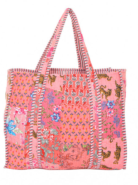 Handmade Patchwork Tote Bag, Indian Making Quilted Tote Bags, Eco Friendly Boho Shopper Bags, Vintage Shoulder Bag, Women's Carry Bag - 7