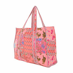Women Shopping Bag, Cotton Quilted Tote Bag, Indian Handmade Bag, Party Bag, Large Market Bag, Shoulder Bag, Beach Bag, Eco Friendly Tote