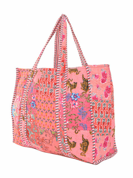 Women Shopping Bag, Cotton Quilted Tote Bag, Indian Handmade Bag, Party Bag, Large Market Bag, Shoulder Bag, Beach Bag, Eco Friendly Tote