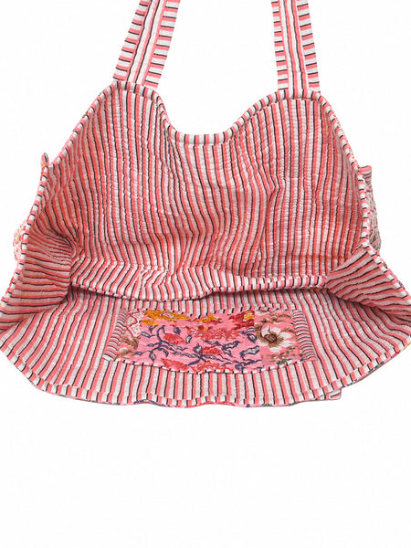 Women Shopping Bag, Cotton Quilted Tote Bag, Indian Handmade Bag, Party Bag, Large Market Bag, Shoulder Bag, Beach Bag, Eco Friendly Tote - 5