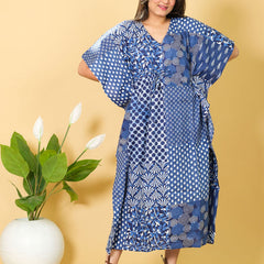 Indian cotton kaftan, free-size cotton caftan dress, perfect as a bikini cover-up, a wonderful gift for her
