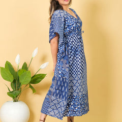 Indian cotton kaftan, free-size cotton caftan dress, perfect as a bikini cover-up, a wonderful gift for her