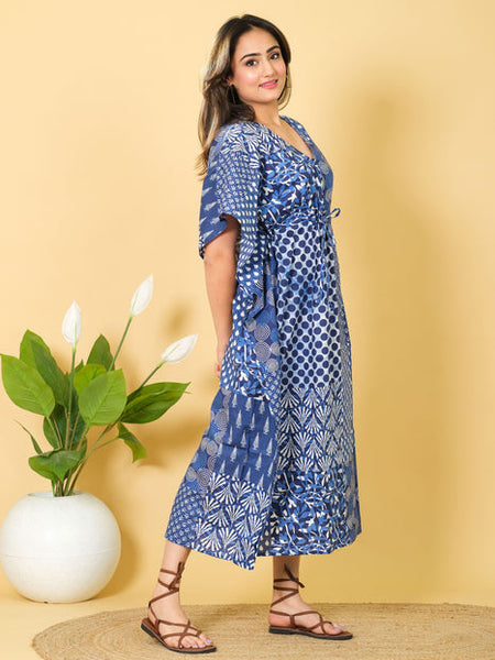 Indian cotton kaftan, free-size cotton caftan dress, perfect as a bikini cover-up, a wonderful gift for her