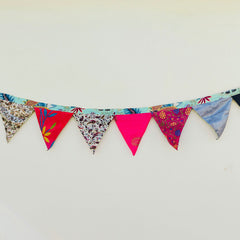 1 pc of Recycled Bunting - SALE Handmade Sari Off Cuts, Eco-Friendly Decoration, Unique Colorful Flags, Vibrant Garden