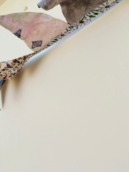 Recycled Bunting - SALE Handmade Sari Off Cuts, Eco-Friendly Decoration, Unique Colorful Flags, Vibrant Garden Garland