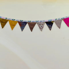 1 pc of Recycled Bunting - SALE Handmade Sari Off Cuts, Eco-Friendly Decoration, Unique Colorful Flags, Vibrant Garden