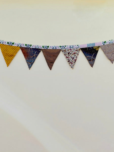 1 pc of Recycled Bunting - SALE Handmade Sari Off Cuts, Eco-Friendly Decoration, Unique Colorful Flags, Vibrant Garden Garland