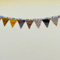 Recycled Bunting - SALE Handmade Sari Off Cuts, Eco-Friendly Decoration, Unique Colorful Flags, Vibrant Garden Garland