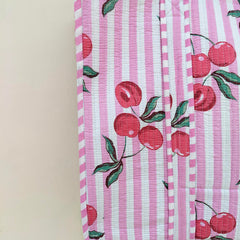 Quilted cotton handprinted reversible large floral patch work stripe tote bag eco friendly Sturdy Grocery Shopping Artist Boho - 38