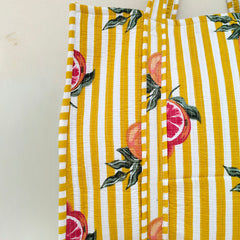 Quilted cotton handprinted reversible large floral patch work stripe tote bag eco friendly Sturdy Grocery Shopping Artist Boho - 34