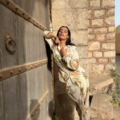 White Floral Long Sleeve Pajama Set for Women Cozy Sleepwear & Perfect Gift for Her