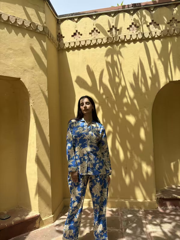 Women's Floral Cotton Pajama Set - Soft, Breathable Summer Sleepwear | Lightweight Cozy Lounge Set | Cute Printed Nightwear for Women