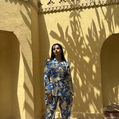 Women's Floral Cotton Pajama Set - Soft, Breathable Summer Sleepwear | Lightweight Cozy Lounge Set | Cute Printed Nightwear for Women