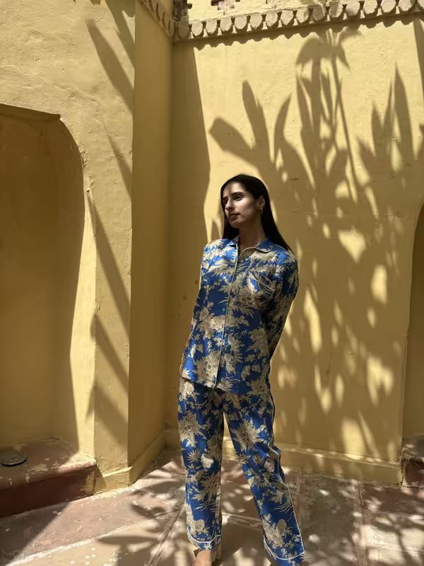 Women's Floral Cotton Pajama Set - Soft, Breathable Summer Sleepwear | Lightweight Cozy Lounge Set | Cute Printed Nightwear for Women