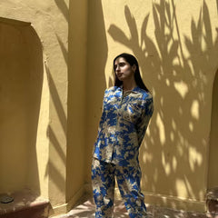 Women's Floral Cotton Pajama Set - Soft, Breathable Summer Sleepwear | Lightweight Cozy Lounge Set | Cute Printed Nightwear for Women