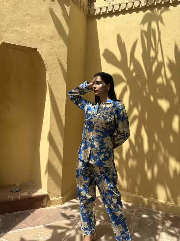 Women's Floral Cotton Pajama Set - Soft, Breathable Summer Sleepwear | Lightweight Cozy Lounge Set | Cute Printed Nightwear for Women