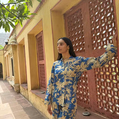 Women's Floral Cotton Pajama Set - Soft, Breathable Summer Sleepwear | Lightweight Cozy Lounge Set | Cute Printed Nightwear for Women