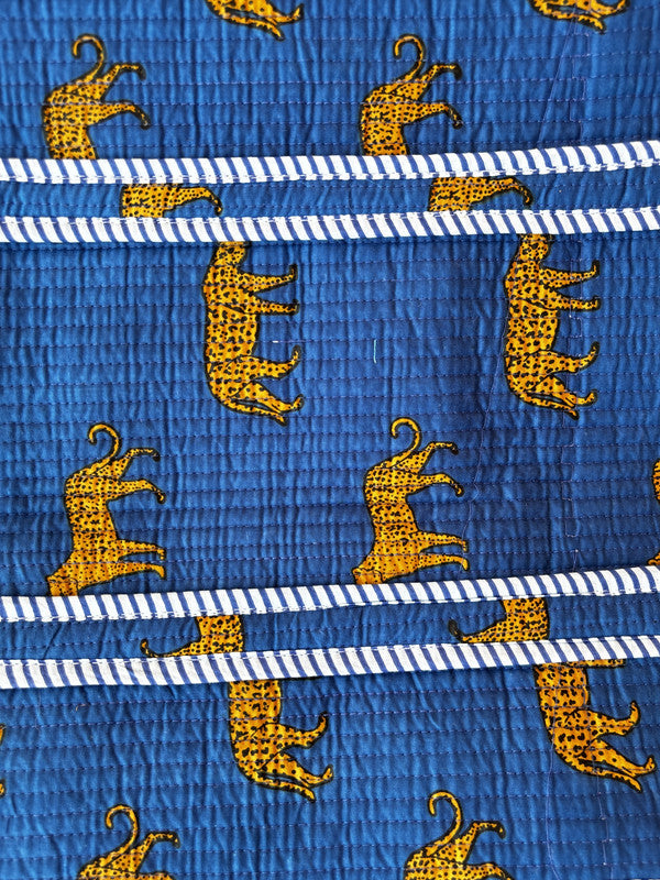 Quilted Cotton Boho Tote Multi-Color Gardenia Bloom Reversible & Handmade