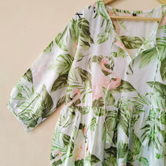 Handmade Stripes Tiger Midi Dress - Cotton Summer Boho Dress with Deep V-Neck & Block Print Design - 4