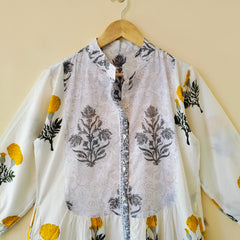 Handmade Stripes Tiger Midi Dress - Cotton Summer Boho Dress with Deep V-Neck & Block Print Design - 2