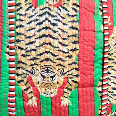 Quilted cotton handprinted reversible large floral patch work stripe tote bag eco friendly Sturdy Grocery Shopping Artist Boho - 41