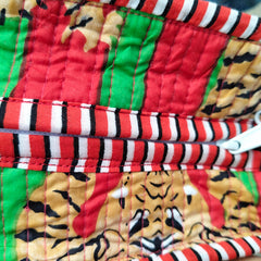 Quilted cotton handprinted reversible large floral patch work stripe tote bag eco friendly Sturdy Grocery Shopping Artist Boho - 41