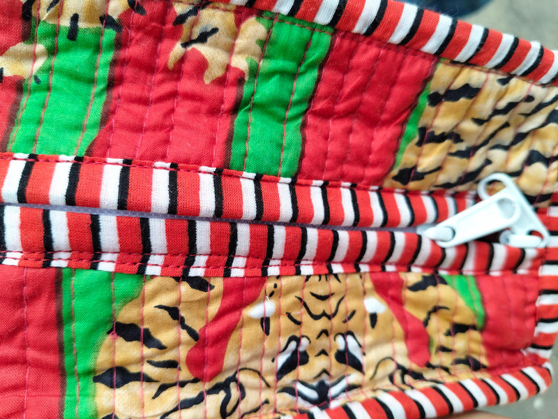 Quilted cotton handprinted reversible large floral patch work stripe tote bag eco friendly Sturdy Grocery Shopping Artist Boho - 41