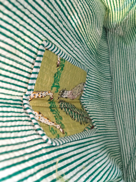 Quilted Cotton Handprinted Reversible Large Soft Yellow Floral Tote Bag Eco friendly Sustainable Sturdy Grocery Shopping Handmade Art Boho - 1