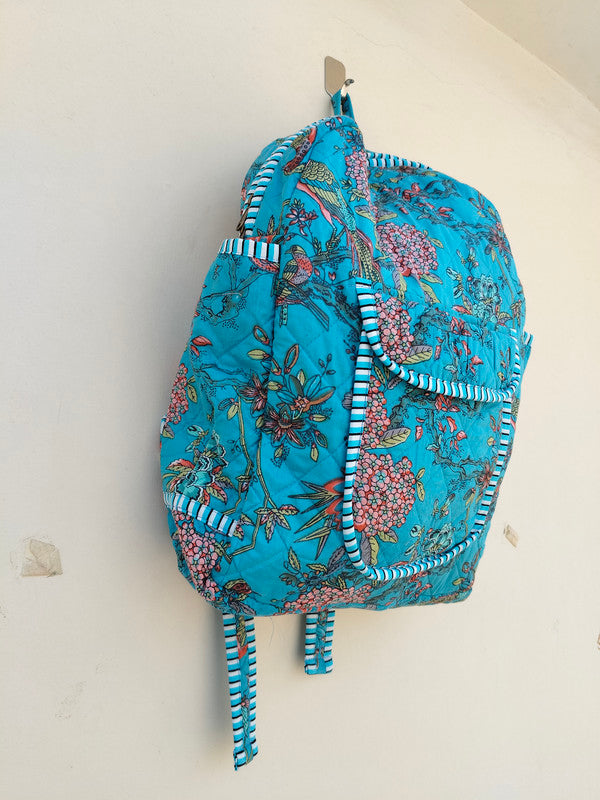 Cotton Quilt Patchwork Backpack Cotton Indian Laptop Bag Hand Bohemian Hippie Tote Backpack cotton patch work tote bag reversible bag - 15