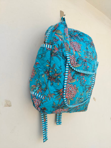 Cotton Quilt Patchwork Backpack Cotton Indian Laptop Bag Hand Bohemian Hippie Tote Backpack cotton patch work tote bag reversible bag - 15