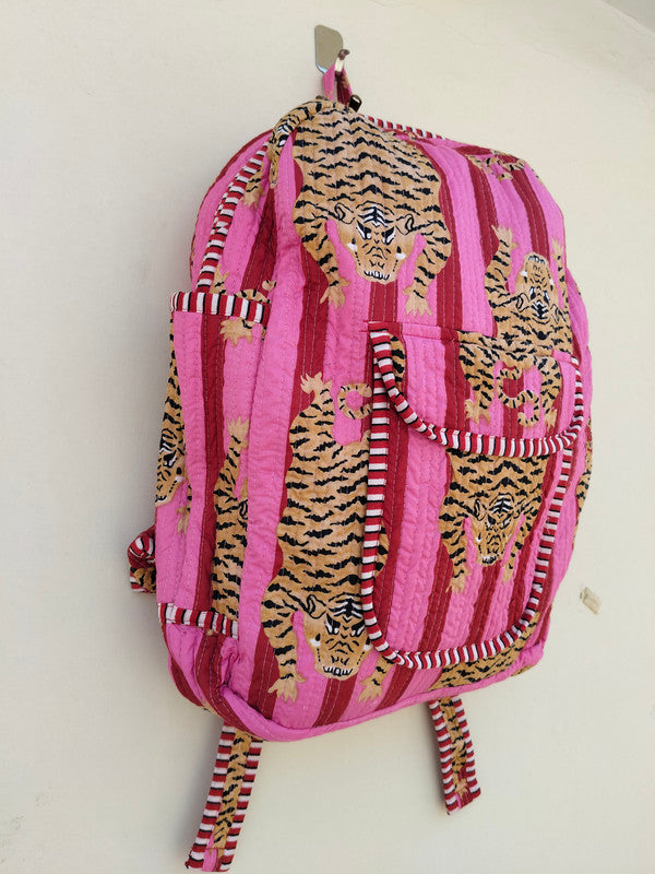 Cotton Quilt Patchwork Backpack Cotton Indian Laptop Bag Hand Bohemian Hippie Tote Backpack cotton patch work tote bag reversible bag - 14