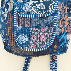 Cotton Quilt Patchwork Backpack Cotton Indian Laptop Bag Hand Bohemian Hippie Tote Backpack cotton patch work tote bag reversible bag - 13