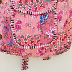 Cotton Quilt Patchwork Backpack Cotton Indian Laptop Bag Hand Bohemian Hippie Tote Backpack cotton patch work tote bag reversible bag - 12