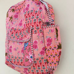 Cotton Quilt Patchwork Backpack Cotton Indian Laptop Bag Hand Bohemian Hippie Tote Backpack cotton patch work tote bag reversible bag - 12