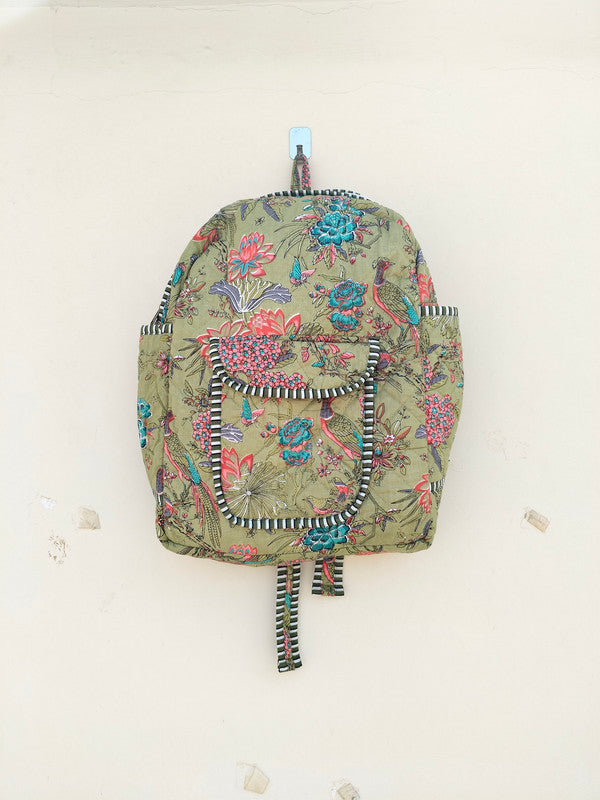 Cotton Quilt Patchwork Backpack Cotton Indian Laptop Bag Hand Bohemian Hippie Tote Backpack cotton patch work tote bag reversible bag - 11